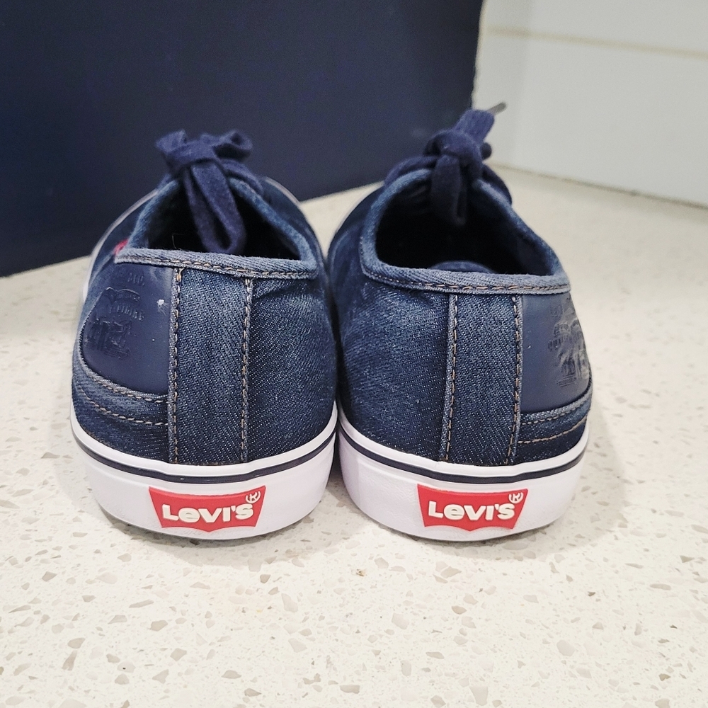 Levi's Men's Comfort Navy Canvas Lace-Up Denim Sneakers | Size 9 - Picture 2 of 5